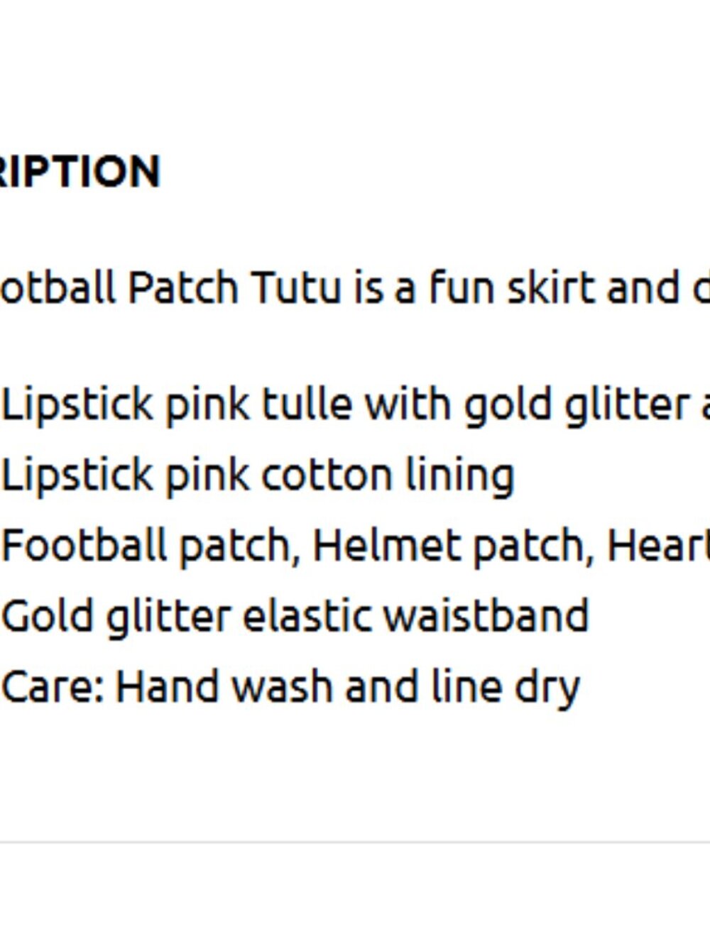NWT Sweet Wink Girls Sparkle Football Tutu Pink Skirt - Picture 4 of 4